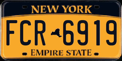 NY license plate FCR6919