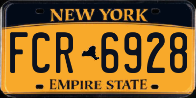 NY license plate FCR6928
