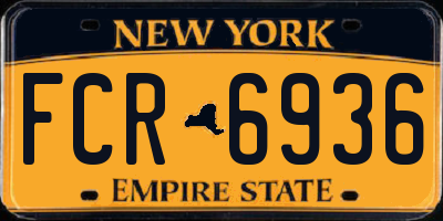 NY license plate FCR6936