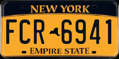 NY license plate FCR6941