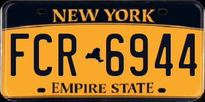 NY license plate FCR6944