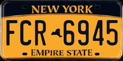 NY license plate FCR6945