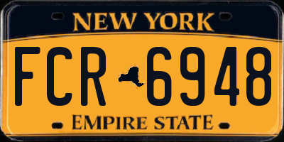 NY license plate FCR6948
