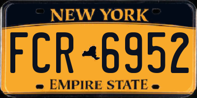 NY license plate FCR6952