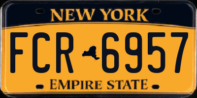 NY license plate FCR6957
