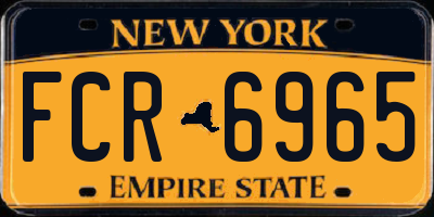 NY license plate FCR6965