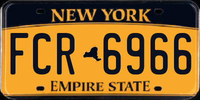 NY license plate FCR6966