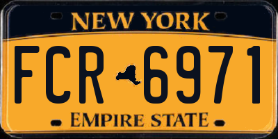 NY license plate FCR6971