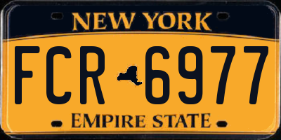 NY license plate FCR6977