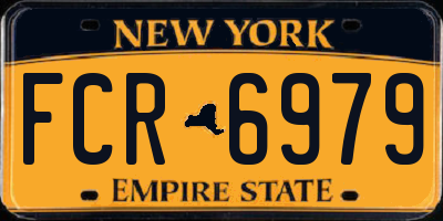 NY license plate FCR6979
