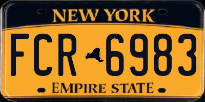 NY license plate FCR6983