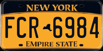 NY license plate FCR6984