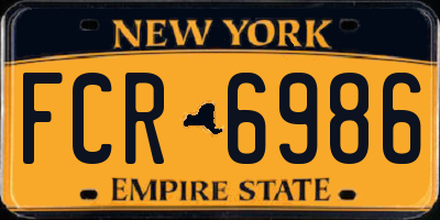 NY license plate FCR6986