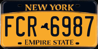 NY license plate FCR6987