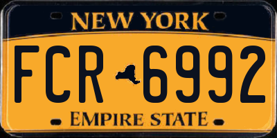 NY license plate FCR6992