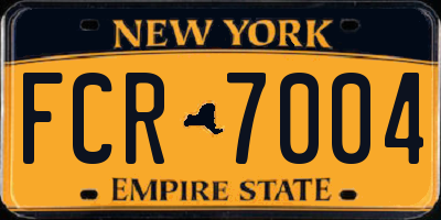 NY license plate FCR7004
