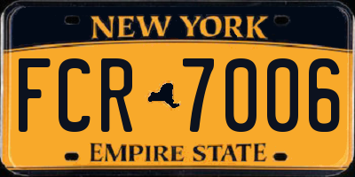 NY license plate FCR7006