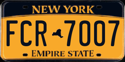NY license plate FCR7007