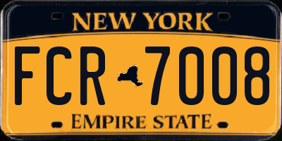 NY license plate FCR7008