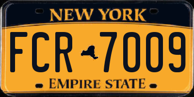 NY license plate FCR7009
