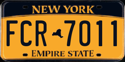 NY license plate FCR7011