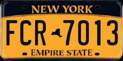 NY license plate FCR7013