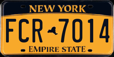 NY license plate FCR7014