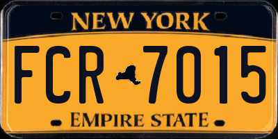 NY license plate FCR7015