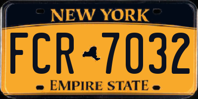 NY license plate FCR7032