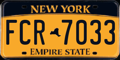NY license plate FCR7033