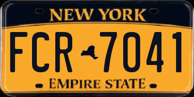 NY license plate FCR7041