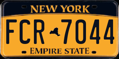 NY license plate FCR7044