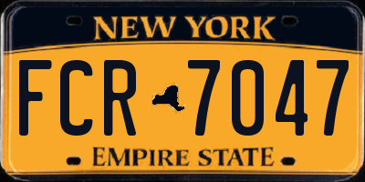 NY license plate FCR7047