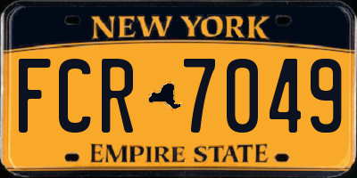 NY license plate FCR7049