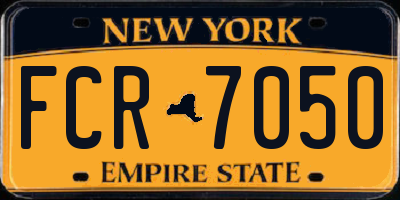 NY license plate FCR7050