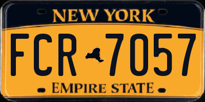 NY license plate FCR7057