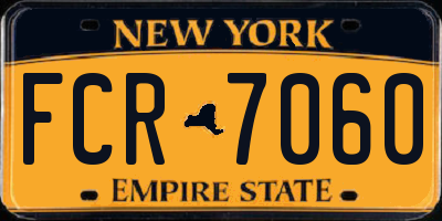 NY license plate FCR7060