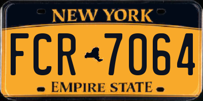 NY license plate FCR7064