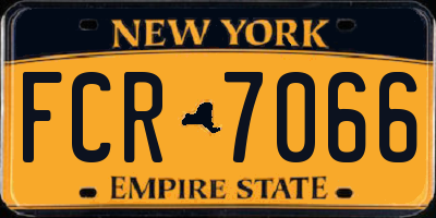 NY license plate FCR7066