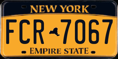 NY license plate FCR7067