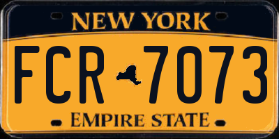 NY license plate FCR7073