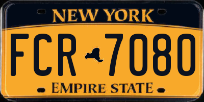 NY license plate FCR7080