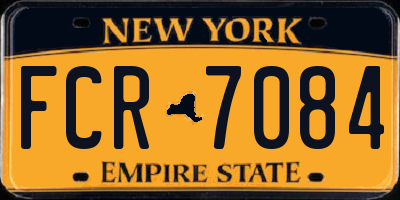 NY license plate FCR7084
