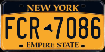NY license plate FCR7086