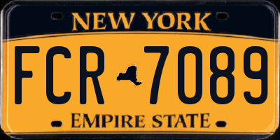 NY license plate FCR7089