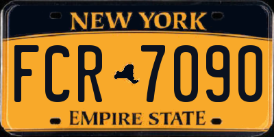 NY license plate FCR7090