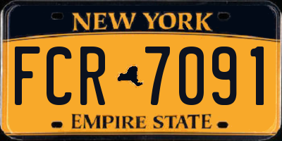 NY license plate FCR7091