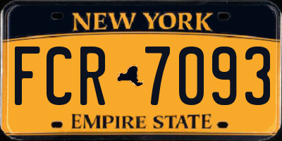 NY license plate FCR7093