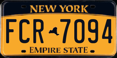 NY license plate FCR7094