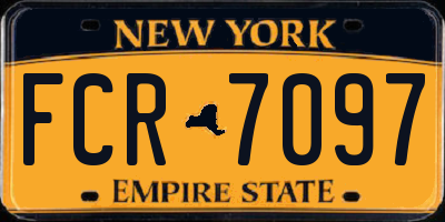 NY license plate FCR7097